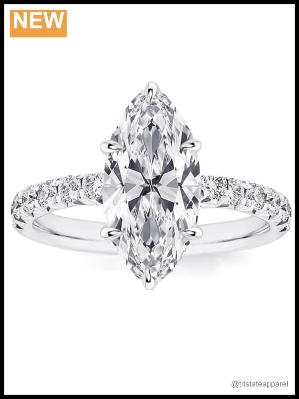 Marquise Cut Solitaire Promise Ring in 925 Sterling Silver